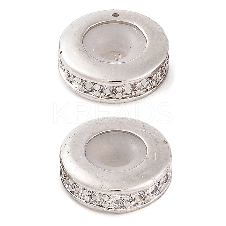 Rack Plating Brass Clear Cubic Zirconia Beads KK-M292-02P-02-1