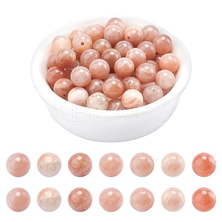 Round Natural Sunstone Beads Strands G-AR0001-69-1