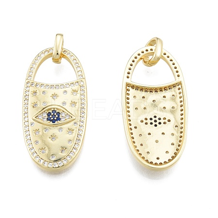 Brass Micro Pave Cubic Zirconia Pendants KK-G431-25G-1