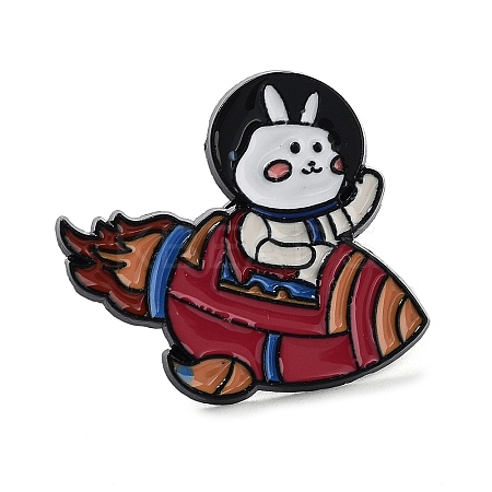 Rabbit Spaceman Enamel Pin JEWB-P033-02B-1