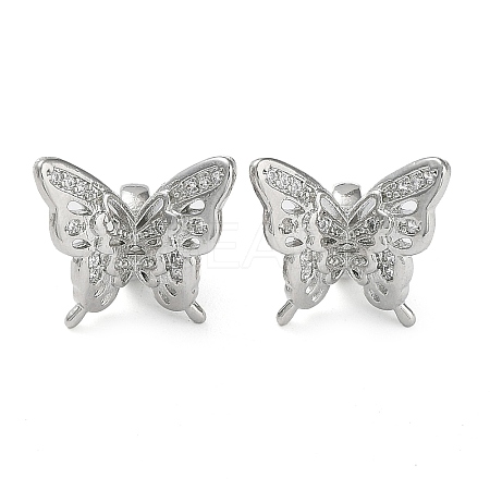 Rack Plating Brass Clear Cubic Zirconia Pendants KK-B078-03P-1