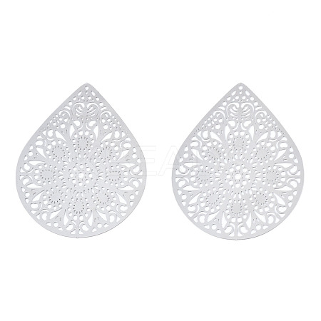 Non-Tarnish 201 Stainless Steel Filigree Pendants X-STAS-S118-036-1