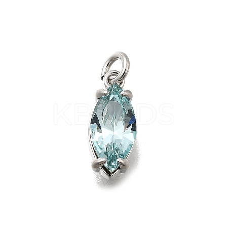 Horse Eye Brass with Glass Charms KK-G525-04P-01-1