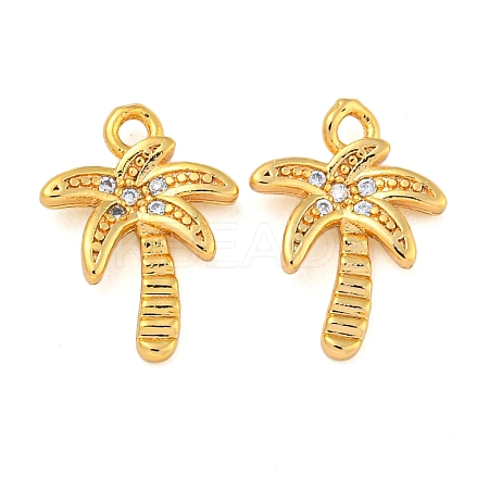 Brass with Clear Cubic Zirconia Pendants KK-N254-23G-1