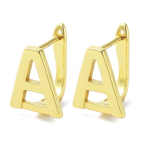 Brass Letter Stud Earrings for Women EJEW-A038-01A-G-1
