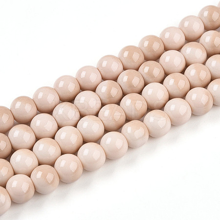 Baking Paint Glass Beads Strands DGLA-N012-10mm-07-1