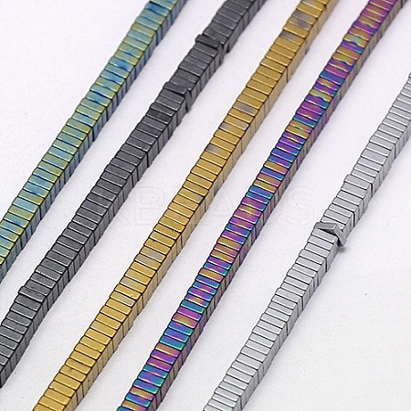 Electroplate Non-magnetic Synthetic Hematite Heishi Beads Strands G-J171B-4x4mm-M-1