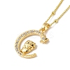 Brass Micro Pave Clear Cubic Zirconia Pendants Necklaces NJEW-K269-05G-11-1