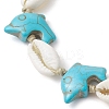 Summer Cowrie Shell & Synthetic Turquoise Braided Bead Bracelets BJEW-JB10370-3