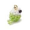 Glass Seed Beaded Bird Charms PALLOY-MZ00971-03-3