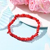 10Pcs 10 Colors Dyed Natural Freshwater Shell Beaded Stretch Bracelets for Men Women BJEW-JB12478-4