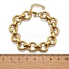304 Stainless Steel Flat Round Link Chain Bracelets for Women BJEW-R021-08G-5