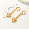 Fashionable Classic Brass Heart Tassel Hoop Earrings IX7410-4
