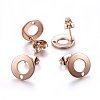 Ion Plating(IP) 304 Stainless Steel Stud Earring Findings STAS-H472-01RG-1