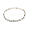 Brass & ABS Plastic Imitation Pearl Round Beaded Stretch Bracelets for Women BJEW-G704-02P-2