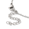 304 Stainless Steel Cable Chain White Heart Glass Pendant Necklaces NJEW-Z041-01P-3
