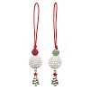 Christmas Tree Alloy Enamel with Rhinestone Pendant Decorations HJEW-JM02097-1