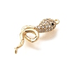 Brass Micro Pave Clear & Black Cubic Zirconia Connector Charms KK-C085-18G-2