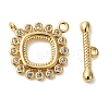 Brass Micro Pave Clear Cubic Zirconia Toggle Clasps KK-N254-68G-1