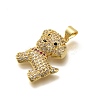 Rack Plating Brass Micro Pave Cubic Zirconia Enamel Pendants KK-L226-032G-03-2