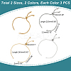 12Pcs 4 Styles Adjustable 304 Stainless Steel Slider Bracelets Making STAS-UN0054-34-3