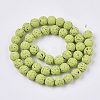 Spray Painted Natural Lava Rock Beads Strands G-N0324-C-08-2