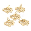 Brass Clear Cubic Zirconia Charms ZIRC-B010-22G-1