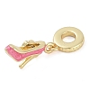 Rack Plating Brass Clear Cubic Zirconia Makeup European Dangle Charms KK-P287-34B-G-2