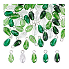 50Pcs 5 Colors Glass Pendants PALLOY-PH01801-6