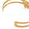 304 Stainless Steel Hollow Leaf Open Cuff Bangles for Women LS-BJEW-K241-03A-G-3