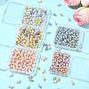 96Pcs 8 Styles Glass Pearl Connector Charms PALLOY-FS00065-5