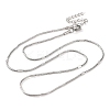 Non-Tarnish 304 Stainless Steel Round Snake Chain Necklaces for Women NJEW-G140-11P-1