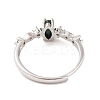 Horse Eye Natural Malachite Adjustable Rings RJEW-Q817-02P-06-3