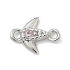 Brass Pave Cubic Zirconia Fish Connector Charms KK-G548-17P-2