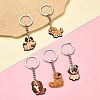 5Pcs 5 Styles Cute Cartoon PVC Plastic Dog Pendant Keychain KEYC-YW0001-18-1