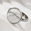 Half Round Natural Howlite Finger Rings RJEW-M062-01P-20-5