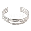 304 Stainless Steel Multi-strand Cuff Bangles for Women SA-CBA82C8-06P-3