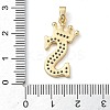 Rack Plating Brass Micro Pave Cubic Zirconia Pendants KK-D535-01S-RS-3
