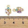 Brass Micro Pave Cubic Zirconia Charms KK-F872-19G-3