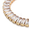 Brass Pave Clear Cubic Zirconia Rectangle Box Chain Slider Bracelets BJEW-YWC0002-05B-G-2