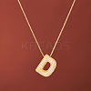 Brass Micro Pave Clear Cubic Zirconia Initial Pendant Necklaces for Women FS-WGDC51D-04-1