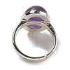 Natural Amethyst Oval Adjustable Rings RJEW-K371-07S-19-4