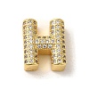 Brass Micro Pave Clear Cubic Zirconia Charms ZIRC-C009-01G-H-1