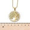 201 Stainless Steel Crystal Rhinestone Tree of Life Pendant Necklaces for Women NJEW-P327-03G-5