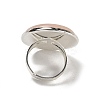 Natural Rose Quartz Round Adjustable Rings RJEW-K371-09S-31-4