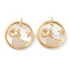 Real 18K Gold Plated Brass Micro Pave Clear Cubic Zirconia Pendants ZIRC-Z007-22C-1