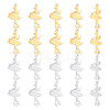 20Pcs 2 Colors 201 Stainless Steel Connector Charms STAS-DC0008-18-1