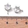 Brass Micro Pave Clear Cubic Zirconia Pendants KK-B102-11P-3