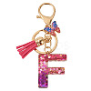 Alloy Resin Butterfly Keychains KEYC-TADJ0002-02G-F-1