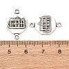 Tibetan Style Alloy Octagon with Church Connector Charms FIND-Z099-16AS-02-3